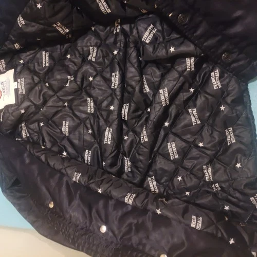 Franklin & Marshall Varsity Bomber Jacket Black Satin - Size L - Good Condition image 2