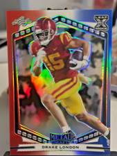 2021 Leaf Metal Draft - Drake London #B-DL1 Rookie Card (RC) Red, White, & Blue. rookie card picture