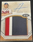 FREDDIE FREEMAN 2015 TOPPS TIER ONE PRODIGIOUS PATCH AUTO 5/5 DUAL JERSEY# !!
