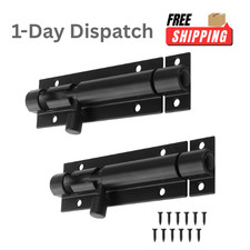 2 Pack 5" Barrel Bolt Lock Heavy Duty Slide Latch for Door Gate Black