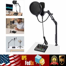 Studio Recording Kit Microphone Set Music Podcast Equipment Mixer Condenser Home