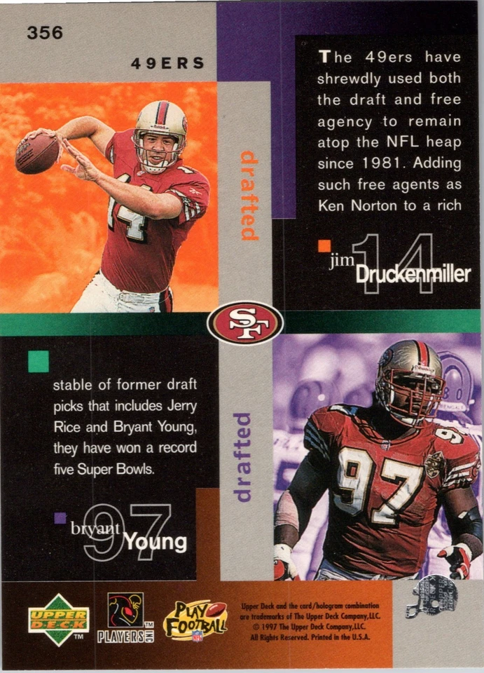 1997 Collector's Choice #356 Jerry Rice/Young - Image 2 of 2