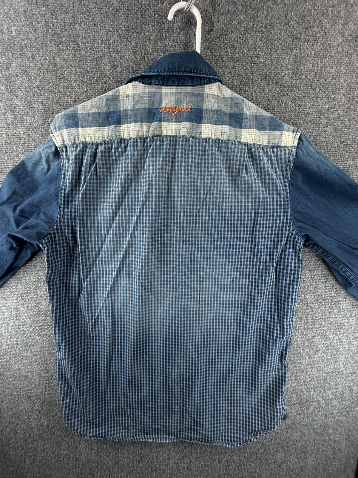 Desigual Patchwork Blue White Medium Plaid Cotton… - image 15