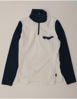 Helly Hansen Mens Zip Neck Fleece Jumper Medium White Colourblock Polyester EF13