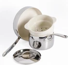 4-Piece Stainless Steel Cookware Set with Non-Stick Ceramic Interior