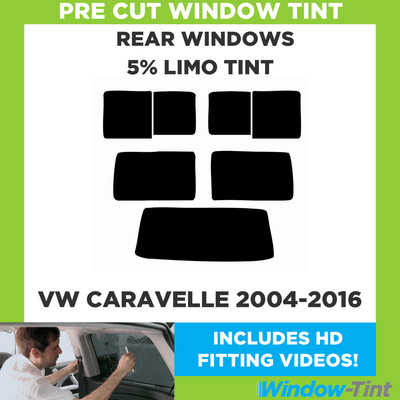 VW Caravelle 2004-2016 Privacy-Tönungsfolie Hinten 5% Limo Black 30 m Rolle