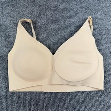 Bra Womens Small Beige Wireless Seamless Lightly Lined T-Shirt Straps Everyday