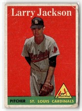 1958 Topps- Larry Jackson #97 Player Name in White St. Louis Cardinals Low Grade