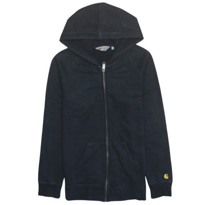 Carhartt Herren Sweatshirt schwarz Full Zip Kapuze Baumwolle M