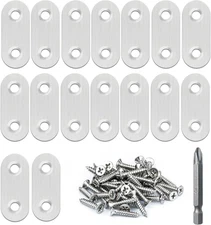 16 Pack Flat Plate Straight Brackets 40MM Stainless Steel Flat Metal Braces,Repa