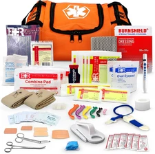 Fully Stocked Trauma First Aid Kit – Responder II Bag with Orange