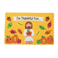 17" x 11" Religious Thankful For Placemat Craft Kit Makes 12