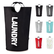 Tall Laundry Basket 90L, Large Hamper, Freestanding Laundry Bag