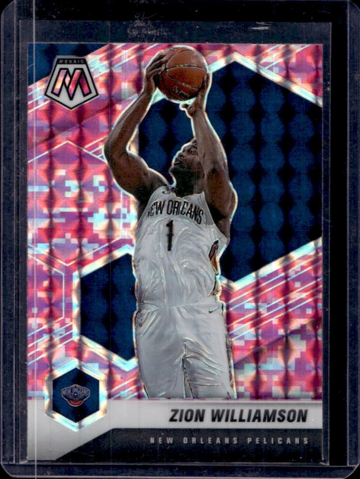 2020-21 Mosaic Zion Williamson Camo Pink #49 Pelicans