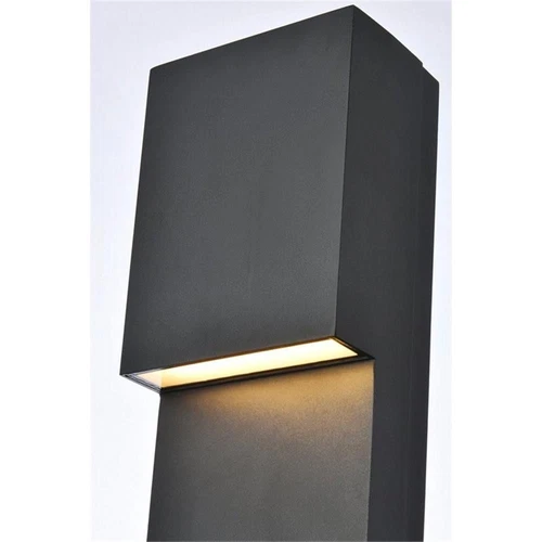 Living District Raine 1-Light Aluminum LED Wall Sconce in Black Finish - Picture 4 of 6