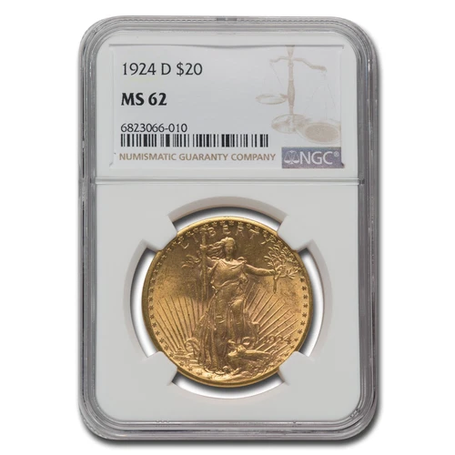 1924-D $20 St Gaudens Gold Double Eagle MS-62 NGC