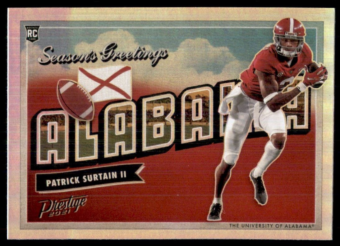 2021 Panini Prestige Seasons Greetings Patrick Surtain II RC Alabama Crimson