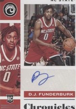 2021-22 Panini Chronicles Draft Picks - Rookie Signatures D.J. Funderburk RC AU