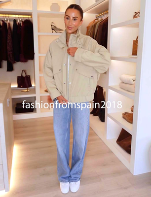 ZARA NEW WOMAN OVERSIZED HIGH-COLLAR BOMBER JACKET CHECK