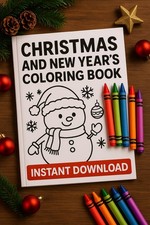 Christmas & New Years Coloring Book for kids