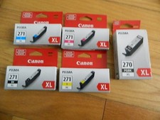 GENUINE SET 5 Canon PGI-270XL CLI-271XL CYMK INK TANK PIXMA MG5720-MG7720 TS5020