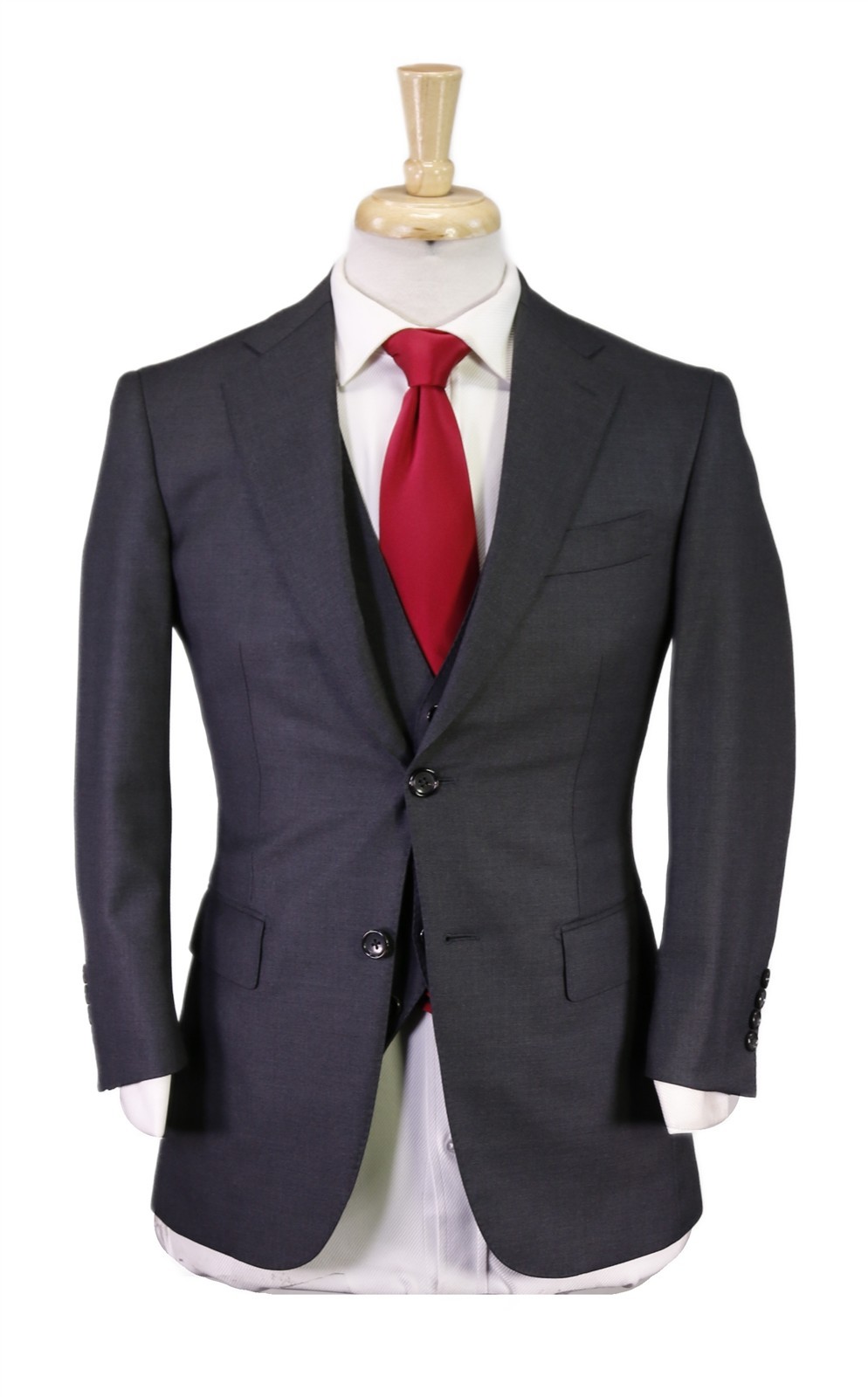 Paul Stuart Custom Recent Solid Charcoal Gray 3-P… - image 1