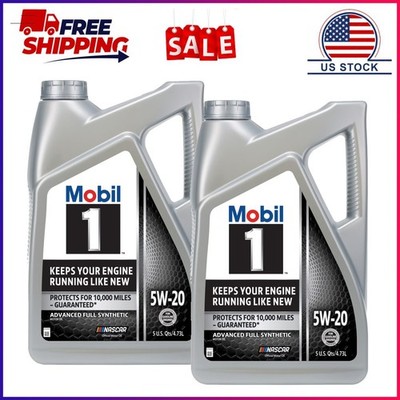 (2 pack) Mobil 1 Advanced Full Synthetic Motor Oil 5W-20, 5 Quart