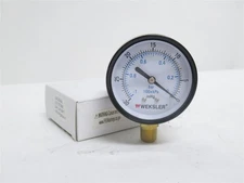 237710 New In Box; Weksler UA25H4L Vacuum Gauge -30" - 0"Hg; 1/4NPT; 2.5" Dial