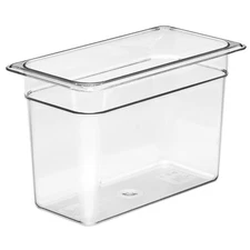 New 7.3 qt Capacity Cambro 38-CW Camwear Food Pan ⅓ Size 8” Clear Polycarbonate