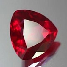 Lab-Created Ruby Trillion Shape Corundum 3x3mm to 13x13mm 