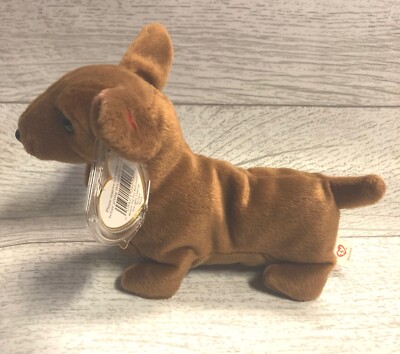 Weenie Dog Dachshund 4th Gen PVC 1995 Retired Ty Beanie Baby Collectible 