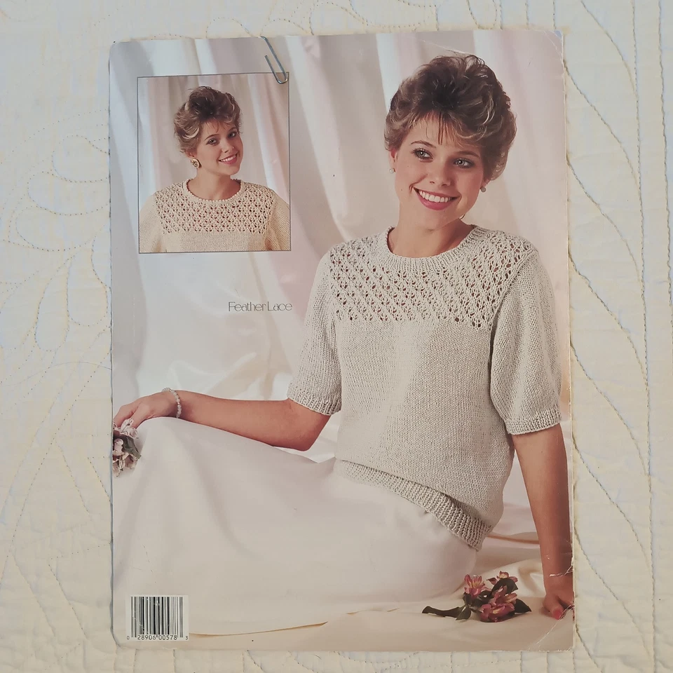 1987 Vtg Leisure Arts Lace Sweaters Knitting & Crochet Pattern Book Leaflet 578 - Image 2 of 4