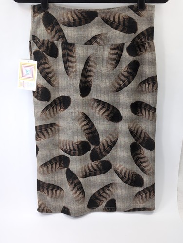 NWT LuLaRoe Size M Cassie Pencil Skirt Multicolor Geometric Feather Skirt - Picture 4 of 6