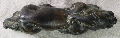Vintage Chinese Bronze Prowling Stalking Lion Feng Shui Sculpture Figure - Picture 13 of 16