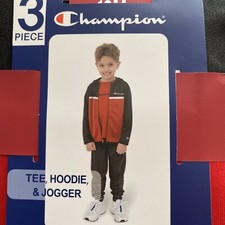 Champion Boys choose 18 M-3T Tee Hoodie Jogger 3 piece set Red Black