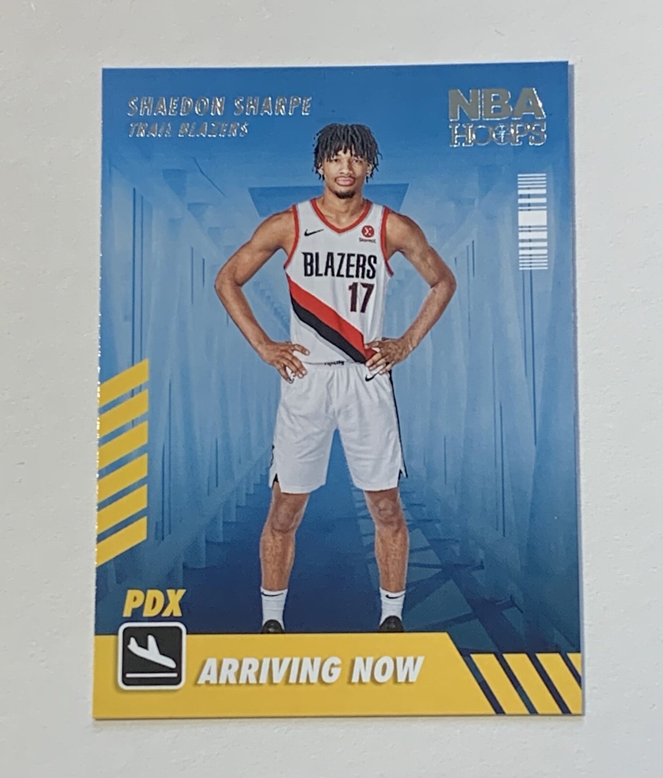 2022-23 Panini NBA Hoops Shaedon Sharpe Arriving Now RC #7 Trail Blazers