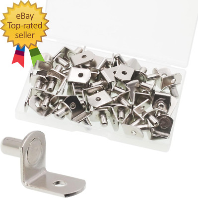 Shelf Support Pegs, 50 Pcs Shelf Pegs with Hole, 5Mm (1/5 Inch) Cabinet Shelf Br