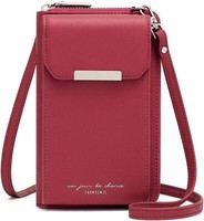 UmhäNgetasche Damen Handy Schultertasche GeldböRse PU Leder Crossbody Rot