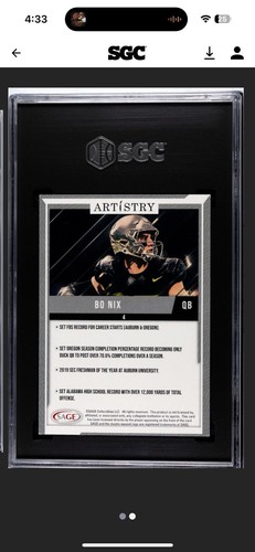 2024 Sage Artistry Blue Border #4 Bo Nix RC Oregon Denver SGC 9 - Picture 5 of 5