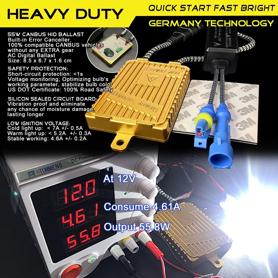 Heavy Duty 55W 12V CANBUS 12V AC HID Xenon Replacement Ballast X 2 - image 4 of 4