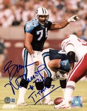 BRUCE MATTHEWS SIGNED 8x10 PHOTO HOUSTON OILERS TITANS LEGEND RARE BECKETT BAS