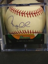 RUBBY DE LA ROSA (Dodgers) Signed Baseball (Hollywood Collectables COA) W-Disply