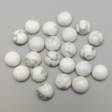 Wholesale 100pcs 10mm Natural White Howlite Stone Round CAB CABOCHON DIY