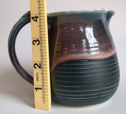 Vintage Dryden Kilns Pottery Pitcher Brown Green Pink Blue Drip Glaze - Picture 8 of 8
