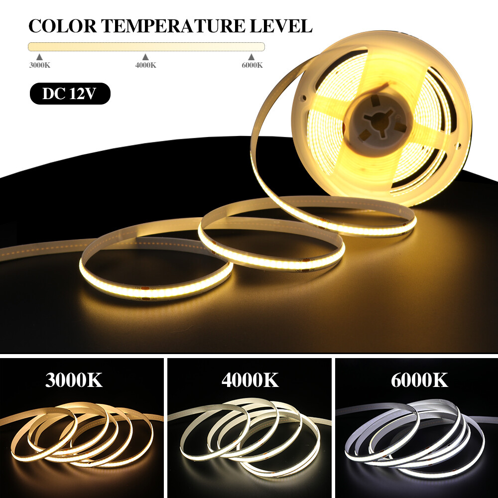 High Density COB LED Strip Lights Flexible Tape Bedroom Under Lighting eBay