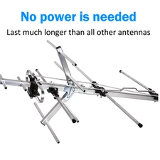High Gain Yagi HDTV Antenna Outdoor 250 Mile w/ Pole for 4K Free TV