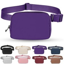 Purple Fanny Pack for Women Small Waist Bag 1L with Adjustable Belt 32" to 51...