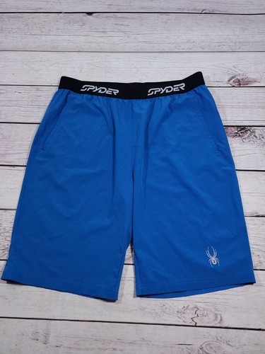 SPYDER MENS Blue Spyder Athletic Shorts Size Large L O3