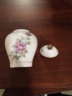 Vintage White Porcelain Vase Original Stickers Simon Made In China pink Roses — photo 3