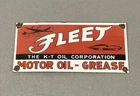 VINTAGE FLEET AIRPLANE 12” PORCELAIN SIGN CAR GAS TRUCK GASOLINE OIL